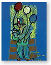 Tonino Guerra: pastello per Artisti in piazza - buskers festival 1999. Clicca per biografia e antologia del poeta