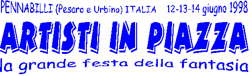 Artisti in piazza, flag, festival di artisti di strada.